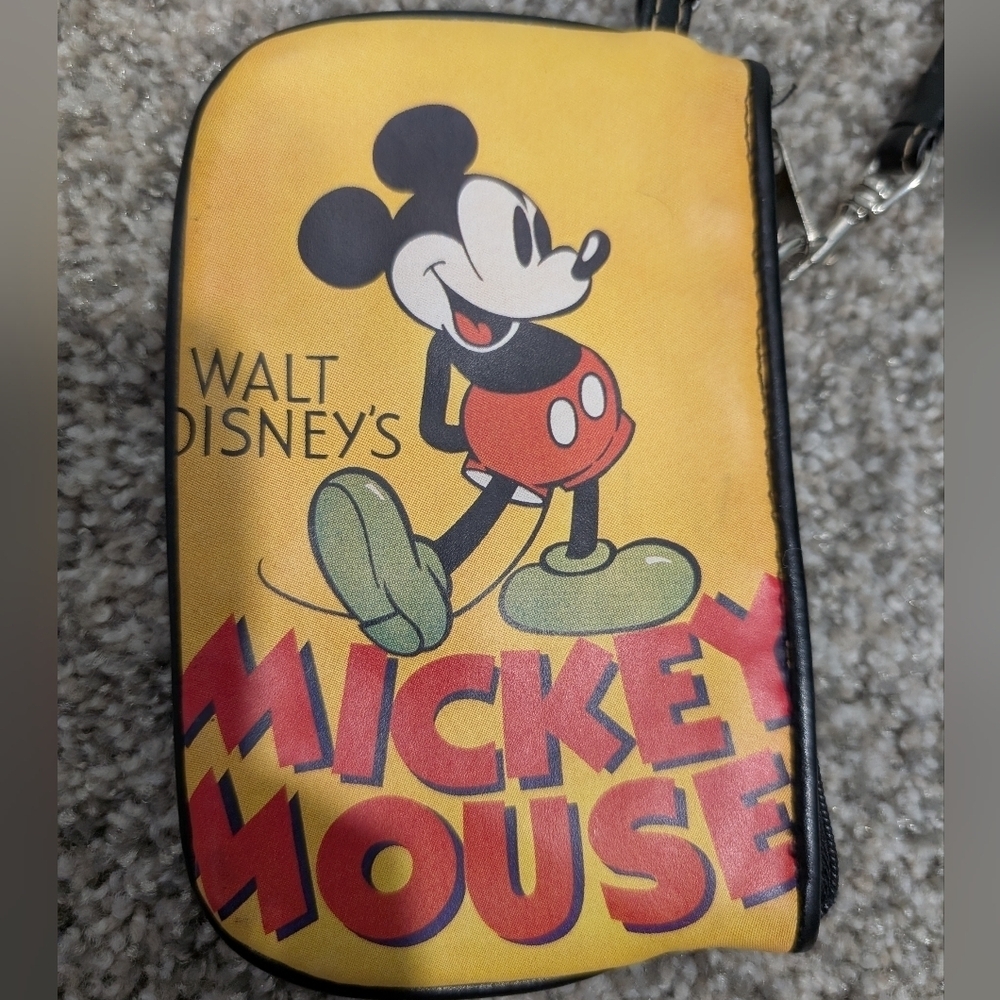 Walt Disney Yellow and Black Mickey Mouse Wristlet Clutch with Zipper - Picture 2 of 8